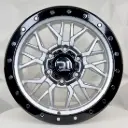 RIN 16X8 6-139.7 R1 SPORT LP125 GREY+BLACK LIP CHROME RIVETS ET-10 CB110