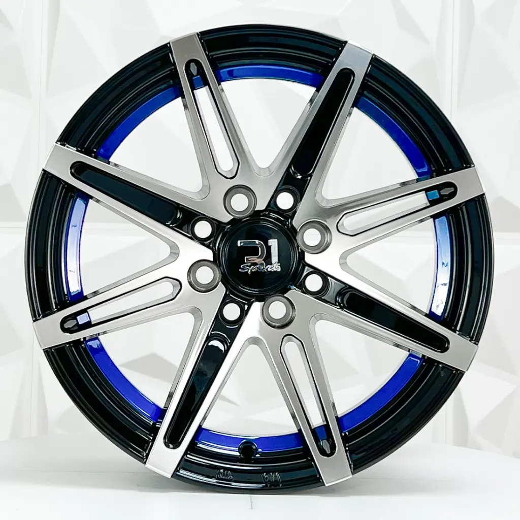 RIN 14X6.5 4-100/108 R1 SPORT 5314 BLACK MACHINE FACE BLUE LINE ET25 CB73.1