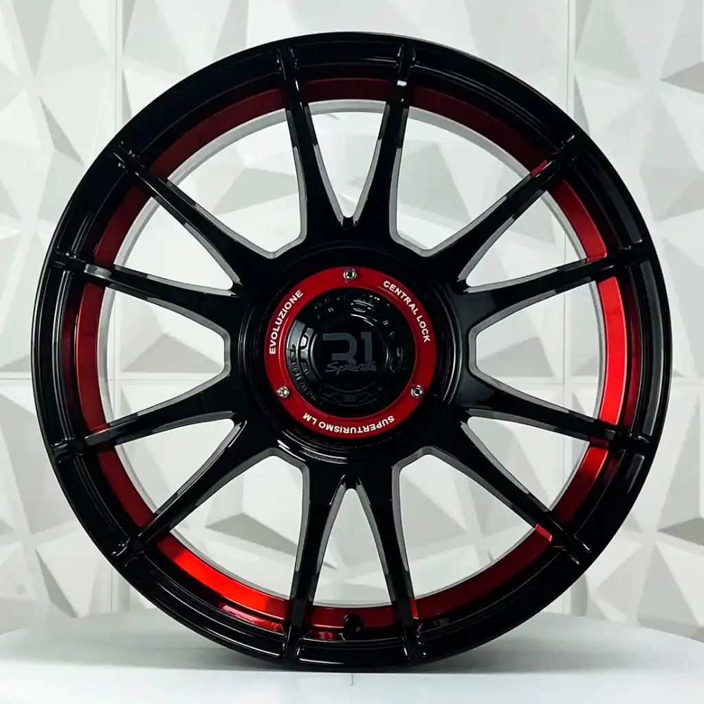 RIN 17X7.5 4-100/114.3 R1 SPORT JCW48 BLACK + RED UNDERCUT ET35 CB73.1